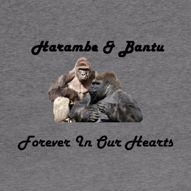 Harambe and Bantu forever in our hearts (Black) by harambism